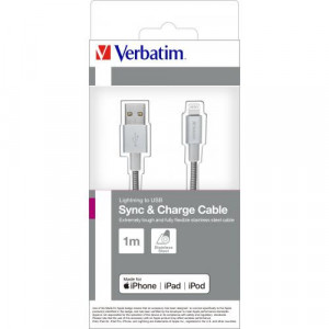 VERBATIM Lighting Cable Sync & Charge 100cm Silver