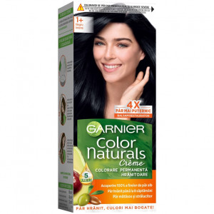 Vopsea de par permanenta cu amoniac Garnier Color Naturals 1+ Negru Intens, 110 ml