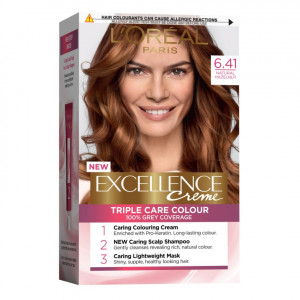 Vopsea de par permanenta cu amoniac L'Oreal Paris Excellence Creme 6.41 Maro Aluna, 192 ml