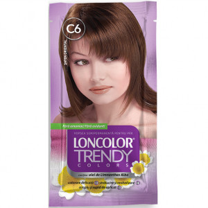 Vopsea de par semi-permanenta fara amoniac Loncolor Trendy Colors Oriental C6 Chestnut, 2X25ML