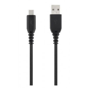 Cablu USB Type-C rezistent TNB XTREMWORK, 3 metri, 18 W, NM/ TCUSBX3, Negru