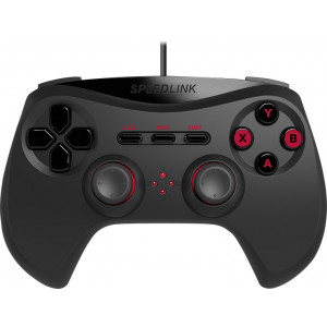 Gamepad cu fir SpeedLink Strike NX pentru PC, butoane, analogue sticks, D-pad digital, Negru