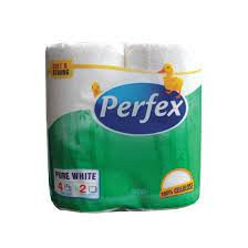 Hartie igienica Perfex Pure White, 2 straturi, 4 role, Alb