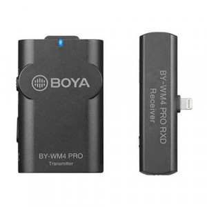Lavaliera wireless Boya NMBY-WM4 Pro k3, microfon lavaliera, conector lightning, 2.4Ghz, iOS, Jack 3.5mm, TX+RX, Gri