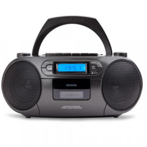 Microsistem audio Aiwa Boombox, Bluetooth, CD, Caseta, 2 x 3 W, NM/ BBTC-550BK, Gri