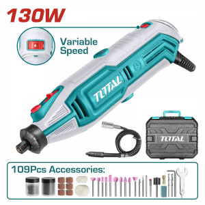 Mini polizor 130W Total, 109 accesorii, NM/ TG513326, Turcoaz