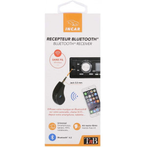 Mufă compactă auto pentru receptor bluetooth TNB, jack 3,5 mm, Negru