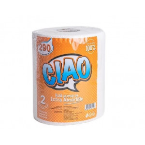 Prosop de bucatarie Ciao, 1 rola, 2 straturi, 150 foi, 300 g, Alb
