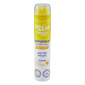 Spray Zig Zag pentru corp cu parfum de muscata si Java Citronela, repelent pentru tantari, tantari tigru, capuse, 100 ml, NMD24614, Galben