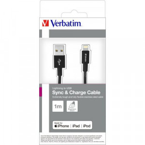 VERBATIM Lighting Cable Sync & Charge 100cm Black