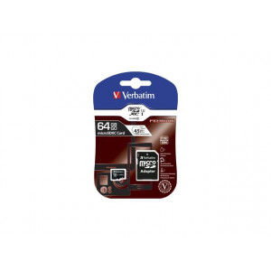 Verbatim microSDHC Class 10 64GB Incl adapter