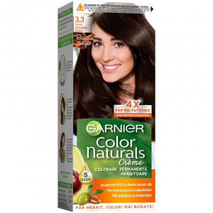 Vopsea de par permanenta Garnier Color Naturals vopsea de par permanenta 3.3 Saten Ciocolatiu Inchis, 110 ml