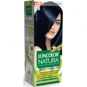 Vopsea de par permanenta Loncolor Natura 1.9 Negru albastru, 100 ml