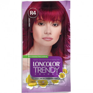 Vopsea de par semi-permanenta fara amoniac Loncolor Trendy Colors R4 Funky Red, 2 x 25 ml