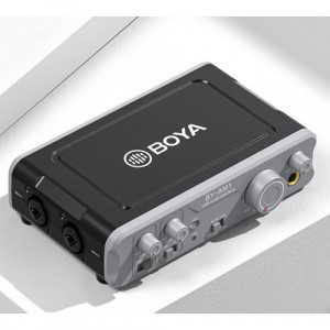 Boya BY-AM1 Dou? cu canal USB audio mixer: iesiri Jack TRS 6,3 mm (2 x), intrari Balanced XLR/Jack 6.3 mm TRS Combo (2 x)