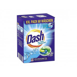 Detergent automat capsule Dash 3 in 1 Alpen Frische , 60 spalari, Albastru