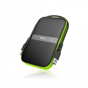 HDD Portabil Silicon Power Armor A60 1TB, USB 3.0, shockproof/water-resistant, NM/ SP010TBPHDA60S3K, Negru/Verde