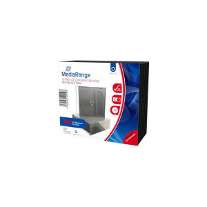 MediaRange CD Slimcase for 1 disc, 5.2mm, black tray, Pack 10