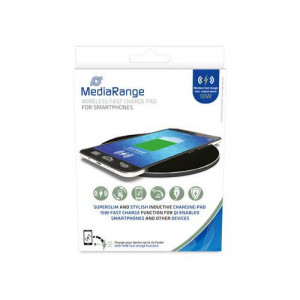 MediaRange Wireless fast charge pad for smartphones, black,