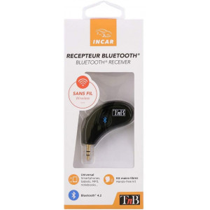 Mufă compactă auto pentru receptor bluetooth TNB, jack 3,5 mm, Negru