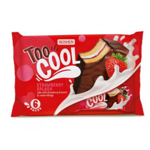 Prajitura umpluta cu crema de capsuni si lapte Roshen Too Cool 270g, NM26526