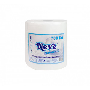 Prosop de bucatarie Neve Economic, 1 rola, 2 straturi, 700 foi, 23 x 24.5 cm, rola 161 m, Alb