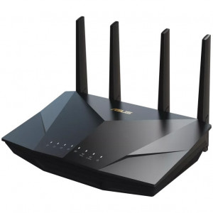 Router wireless Asus WiFi 6 (802.11ax), AX5400, Trend Micro, compatibil Asus AiMesh, MU-MIMO, OFDMA, Negru
