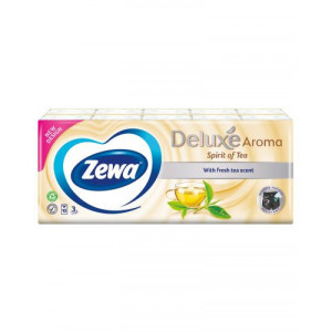 Servetele nazale Zewa Deluxe Spirit of Tea, 3 straturi, 10 pachete, Alb
