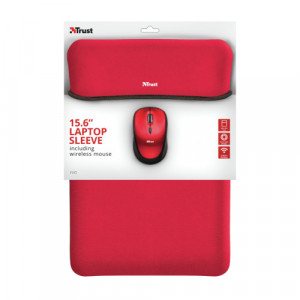 TRUST Yvo 15.6 Laptop Sleeve and Wireless Mouse - Red/Black