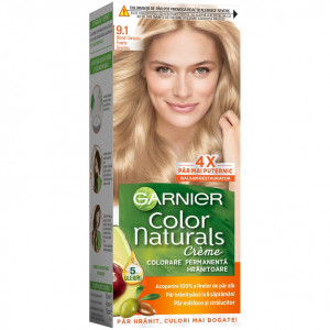 Vopsea de par permanenta cu amoniac Garnier Color Naturals 9.1 Blond Cenusiu Foarte Deschis, 110 ml