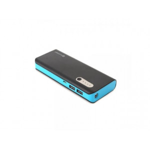 Baterie externa cu lanterna Platinet 13000 mAh + cablu microUSB, NM/ PMPB13BB, Negru/Turcoaz