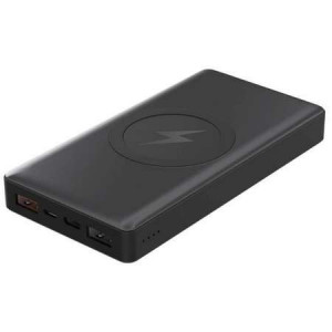 Baterie externa Platinet 10000 mAh, Li-Po, incarcare wireless, quick charge, 2 x USB, NM/ PMPB10WCB, Negru