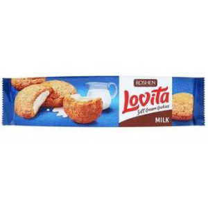 Biscuiti cu umplutura de lapte Roshen Lovita 170g,NM21827