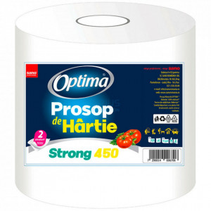 Prosop de bucatarie Sano Optima, 1 rola, 2 straturi, 60 m, 260 foi, 450 g, Alb