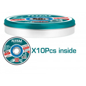 TOTAL - Set 10 discuri abrazive taiere metale - 125 x1.2mm