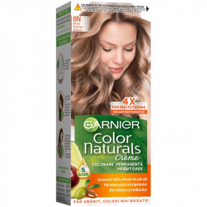 Vopsea de par permanenta cu amoniac Garnier Color Naturals 8N Blond Deschis Natural, 110 ml
