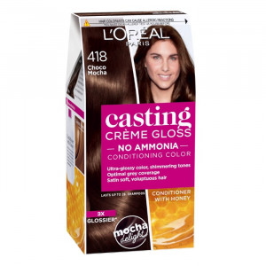 Vopsea de par semi-permanenta fara amoniac L'Oreal Paris Casting Creme Gloss 418 Choco Mocha, 180 ml