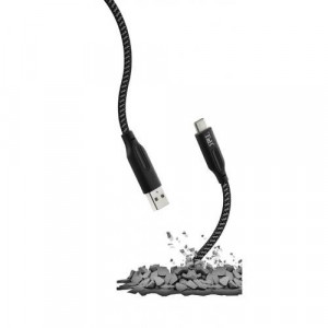 Cablu USB Type-C rezistent TNB XTREMWORK, 3 metri, 18 W, NM/ TCUSBX3, Negru