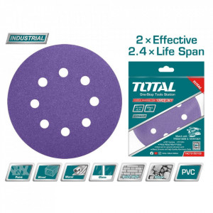 Disc hartie abraziva 150 mm - P40x2 P60x2 P80x4 P120x2, NM/ TAC73150103, Mov