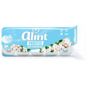 Hartie igienica Alint Practic Alb Catifelat 3 straturi, 10 role, Alb