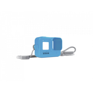 Husa silicon + snur reglabil GoPro Sleeve, compatibil cu Hero 8, NM/ AJSST-003, Albastru