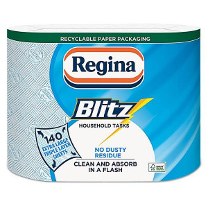 Prosoape de bucatarie Regina Blitz, 2 role, 3 straturi, 140 foi, 46.2 m, Alb