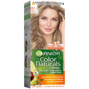 Vopsea de par permanenta cu amoniac Garnier Color Naturals 8.1 Blond Cenusiu Deschis, 110 ml