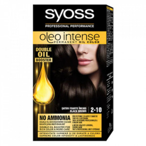 Vopsea de par permanenta fara amoniac Syoss Color Oleo Intense 2-10 Saten Foarte Inchis, 115 ml