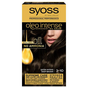Vopsea de par permanenta fara amoniac Syoss Color Oleo Intense 3-10 Saten Intens, 115 ml