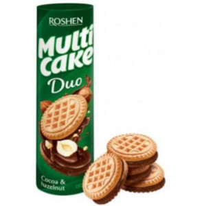 Biscuiti cu crema de alune si cacao Roshen Multi Cake Duo 180g, NM21936