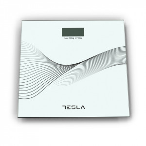 Cantar corporal Tesla NM/BS103W, 180kg, oprire automata, 23x30x30cm, Alb
