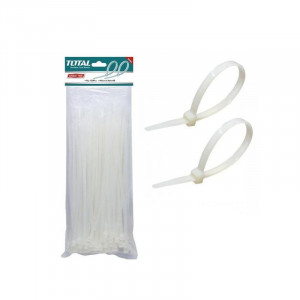 Coliere de plastic Total, 100 bucati, 600mm, NM/ THTCT6001, Alb