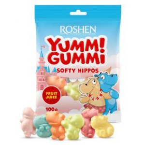 Jeleuri moi Roshen Yumm Gummi Softy Hippos 100g, NM21860