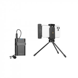 Lavaliera wireless Boya NMBY-WM4 Pro k3, microfon lavaliera, conector lightning, 2.4Ghz, iOS, Jack 3.5mm, TX+RX, Gri